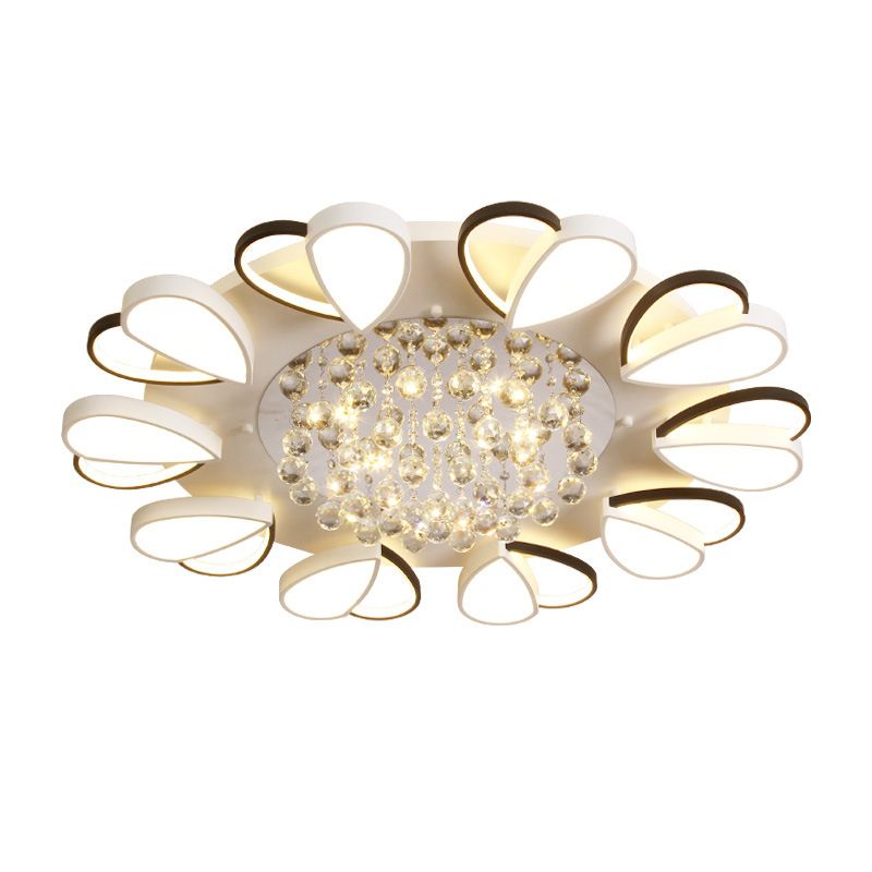 Crystal Flush Mount Light LED Contemporary Ceiling Lamp for Dining Room