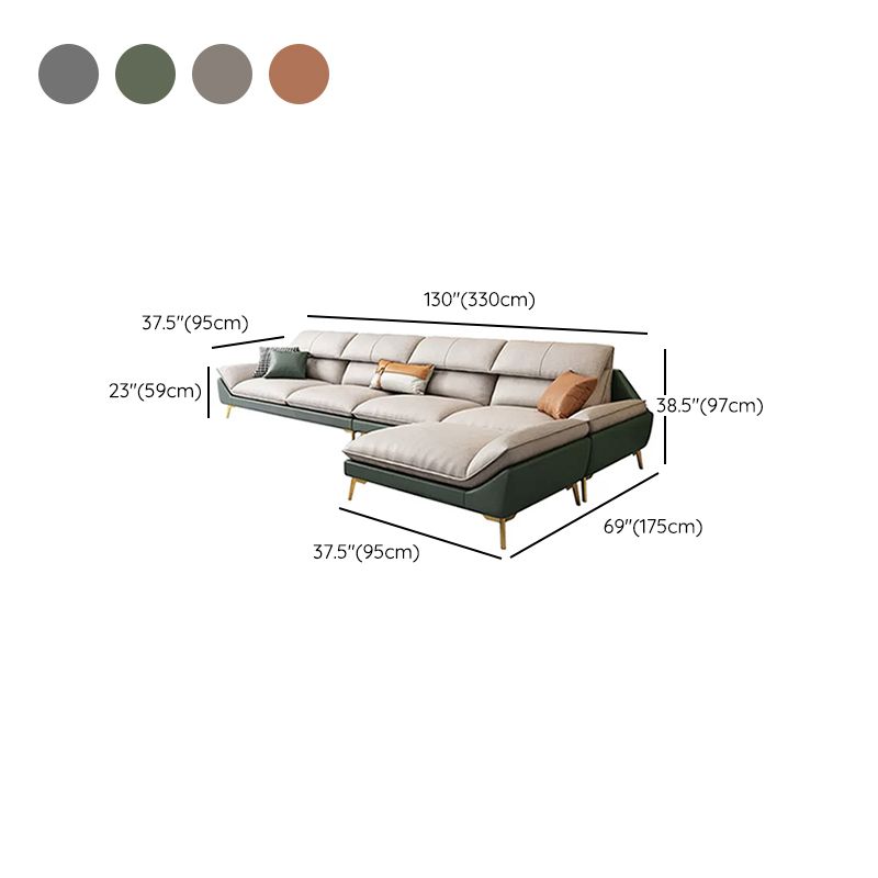 Contemporary Faux Leather Living Room Flared Arm Cushions Seating