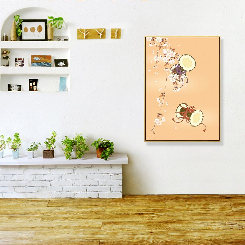 Toile murale Kotsuzumi tambour à main, décoration murale japonaise de couleur douce pour salle à manger