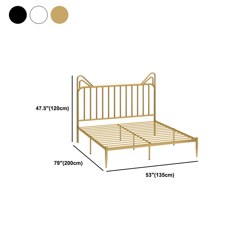 Glam Open-Frame Bed with Rectangle Headboard Metal Frame Bed