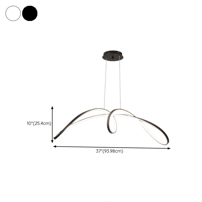 LED White/Black Ceiling Light Contemporary Kitchen Island Lighting for Room