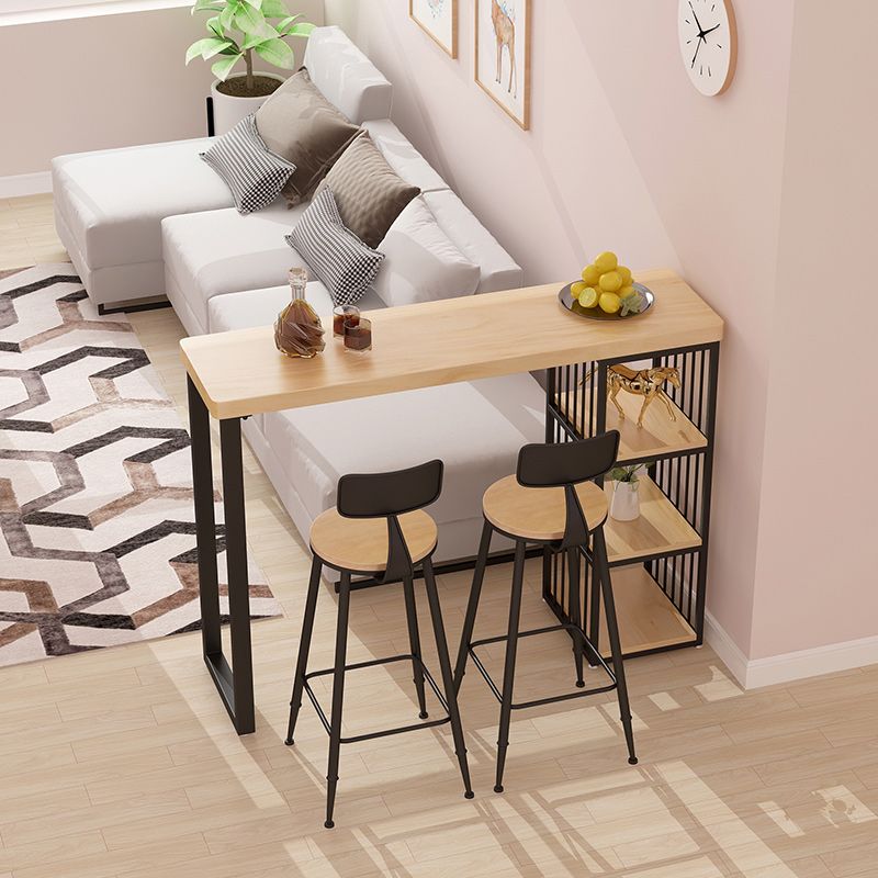 Modern Rectangular Bistro Table Set 1/3 Pieces Wooden Counter Table with High Stools