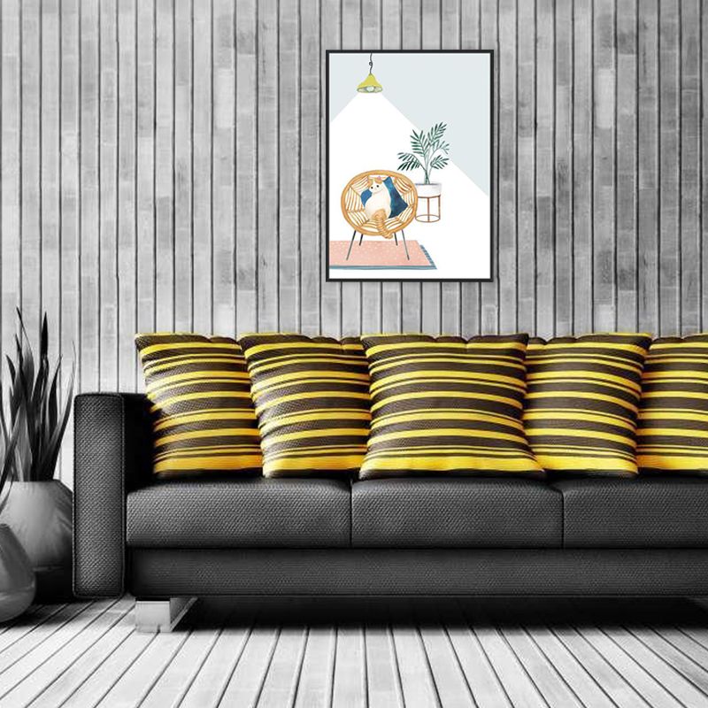 Textured Potting Painting Kids Style Canvas Wall Art Print, Multiple Sizes Options