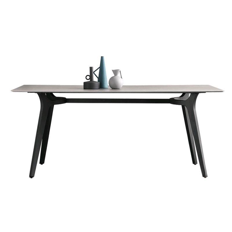 Industrial Sintered Stone Grey Table for Restaurant Rectangle Dining Table with 4 Legs