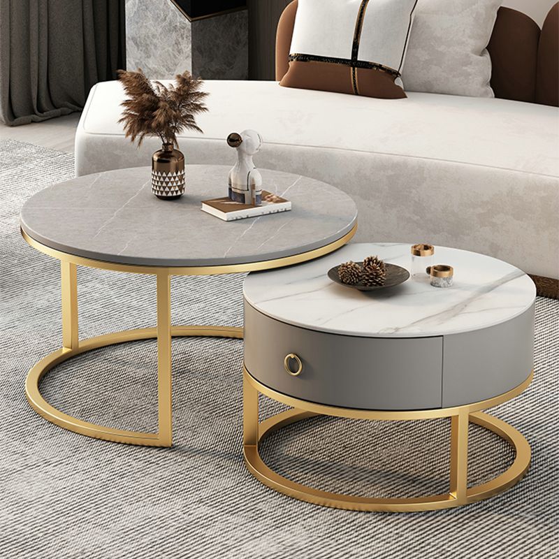Slate Top Coffee Cocktail Table Frame Coffee or End Table with Drawe