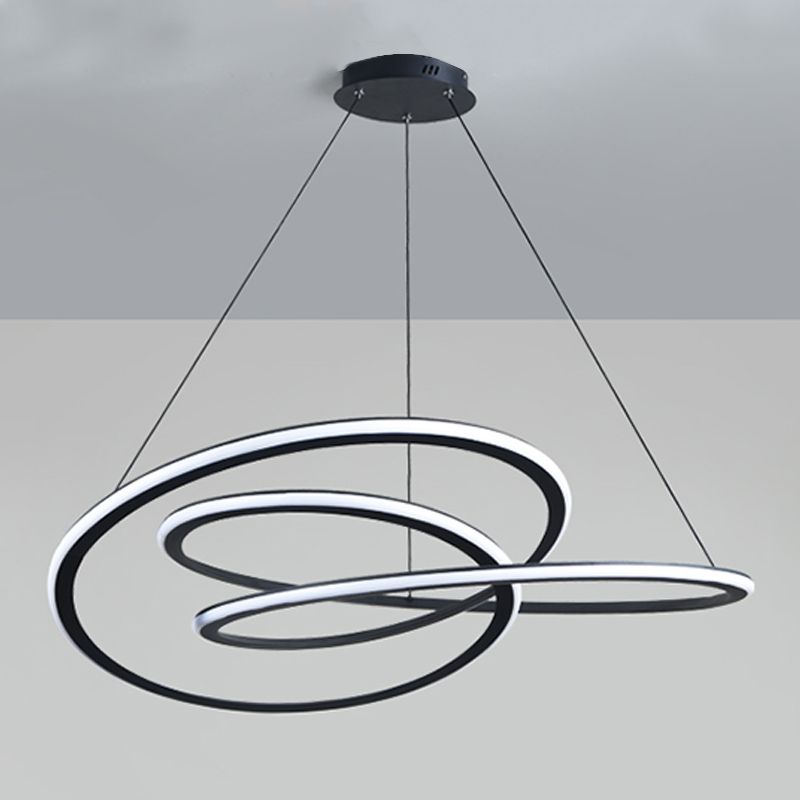 Twist Shade Metal Chandelier Light Modern 1- Light Lighting Lighting Lighting en noir