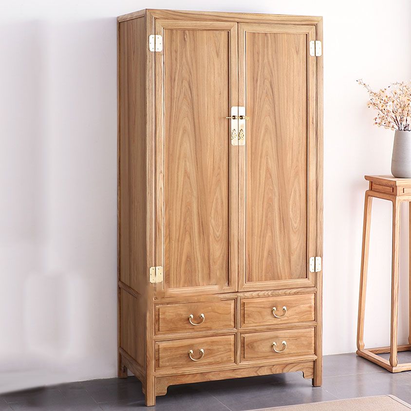 Modern Style Wood Wardrobe Cabinet Clothes Rail Wardrobe Armoire