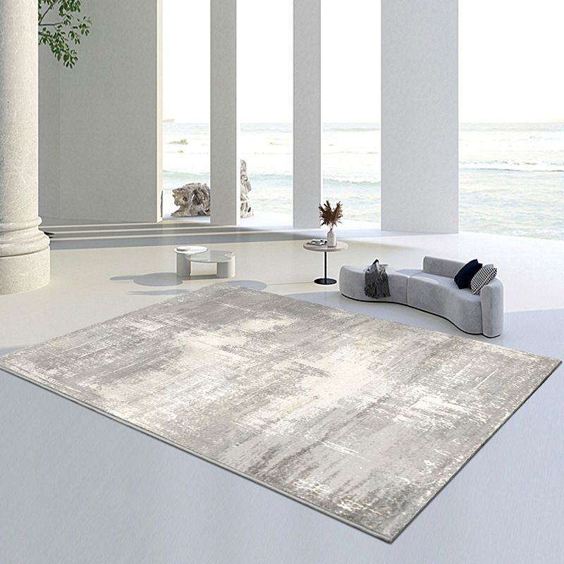 Grau hellfarbener Teppich abstrakter Muster Polyester Fläche Teppich Anti-Schlupf-Fläche Teppich für Raum