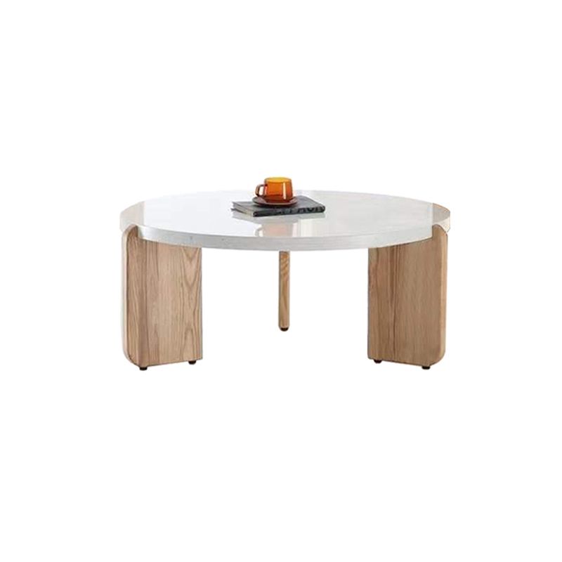 3 Legs Single Coffee Table Modern Round White Slate Coffee Table