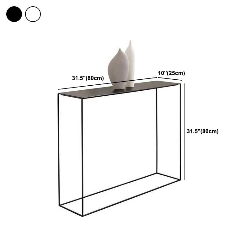 Metal Rectangle Console Table 9.8 Inch Wide Contemporary End Table