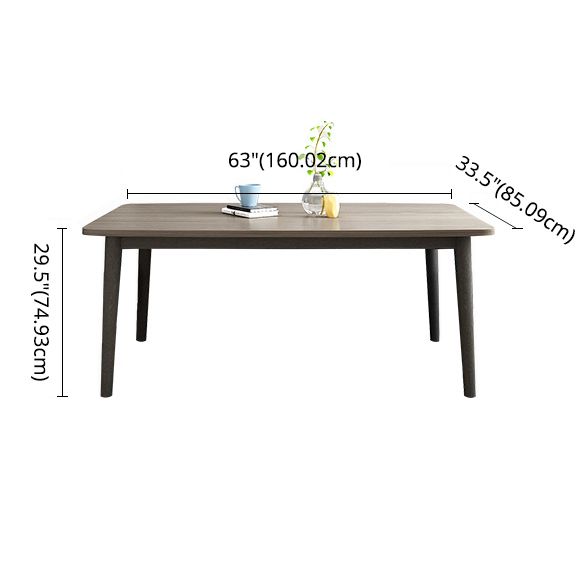 Traditional Style Solid Wood Dining Set with Fixed Table and 4 Legs Base