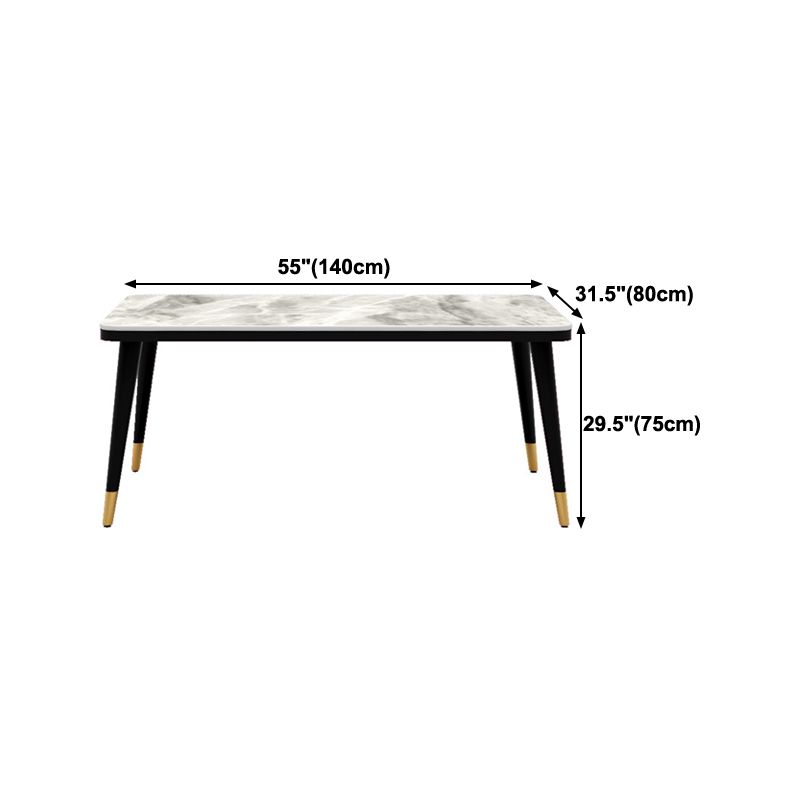 Modern Rectangular Dining Table Stone Top Dining Table with 4 Legs