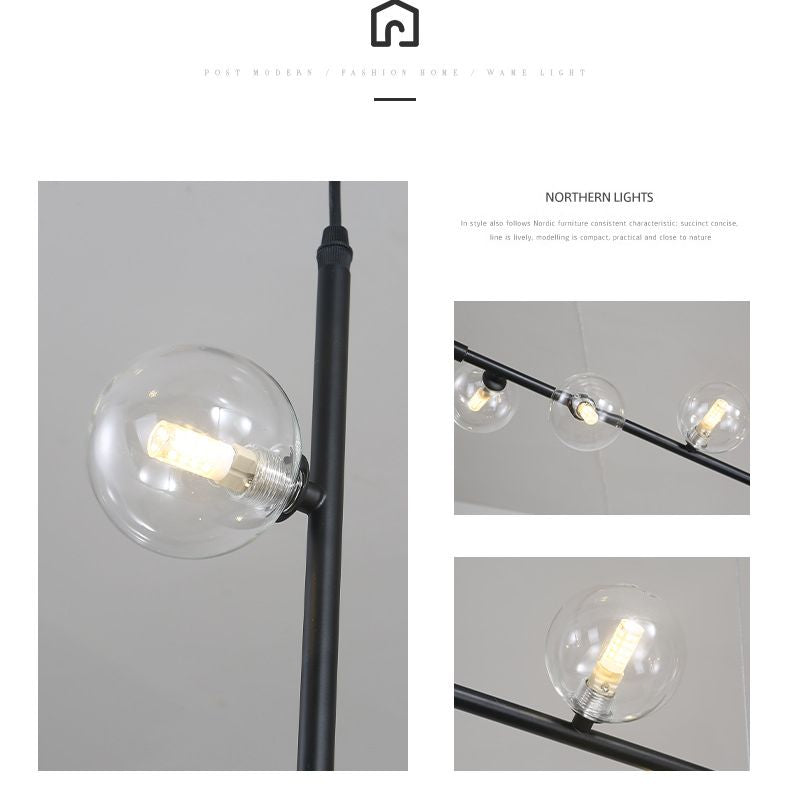 Globe Dinning Room Island Pendant Light Glass Minimalist Island Lighting Fixture