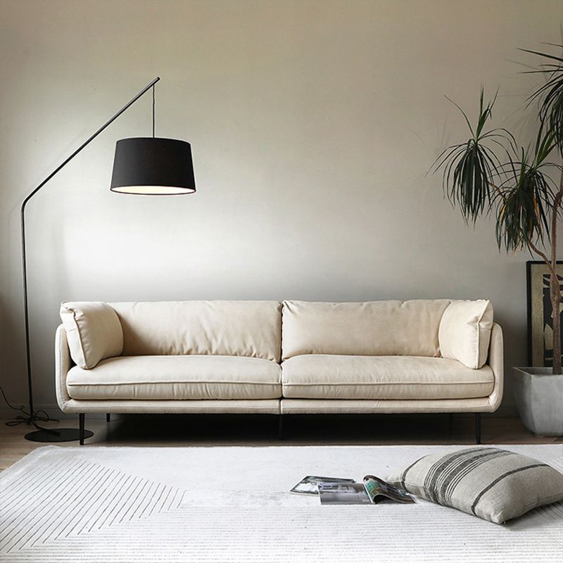 Modern Style Cloth Art & Rectangle Sofa of Coriaceous Rice White