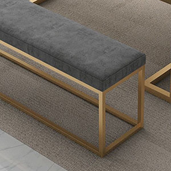 Contemporary Rectangle Upholstered Bench Home Seating Bench in Gray with Legs
