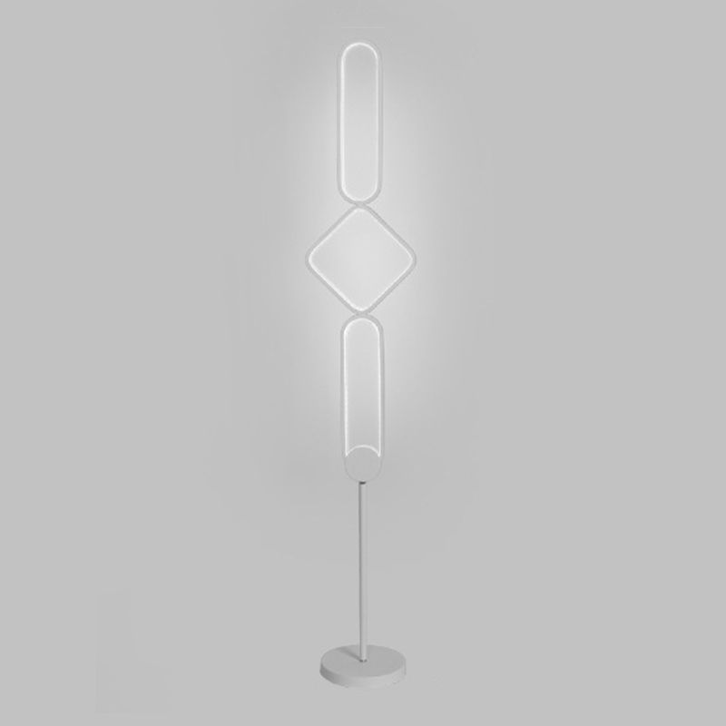 Geometrical Linear Floor Light Artistic Metal Bedroom Standing Light