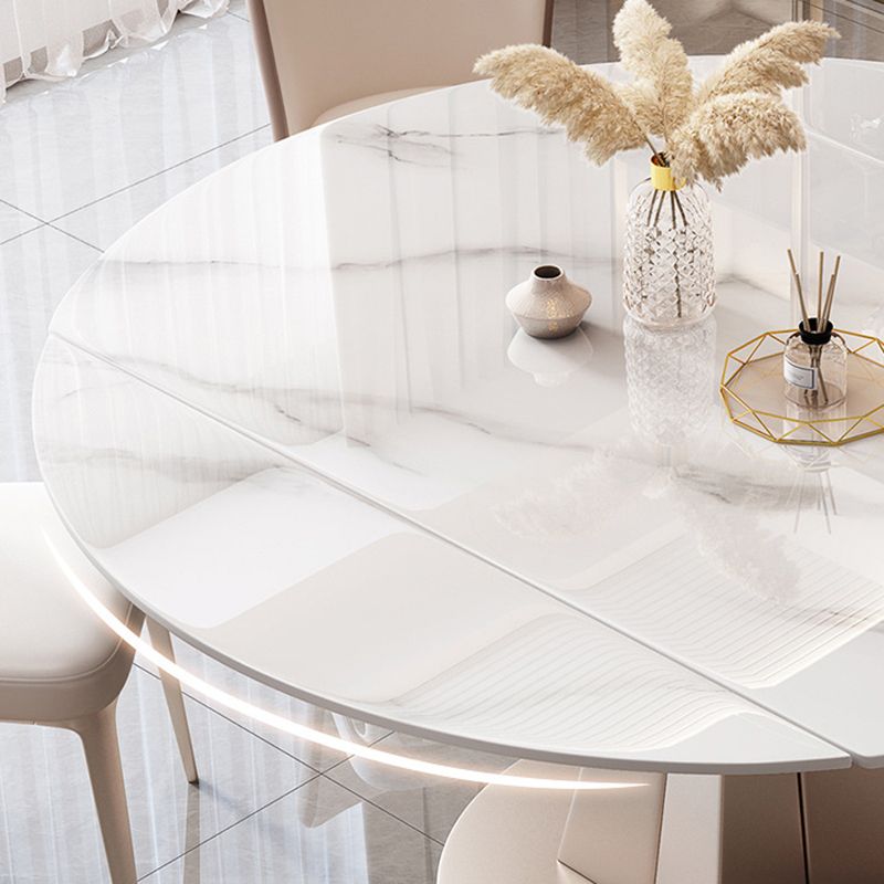 Modern Style Metal Dining Table Sintered Stone Top Table for Dining Room