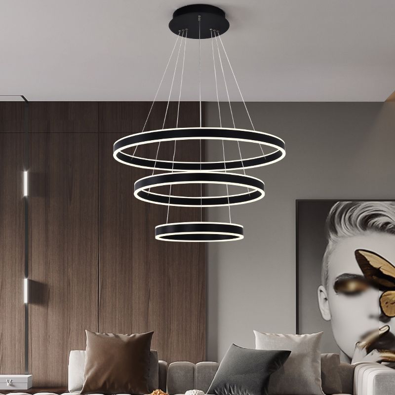 Modern Chandeliers For Dining Room Multiple Rings Chandelier Lighting Fixtures
