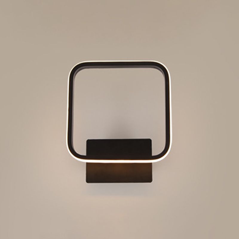 Plafonnier carré en aluminium, simplicité, lumière LED noire, Semi-affleurante pour hall d'entrée