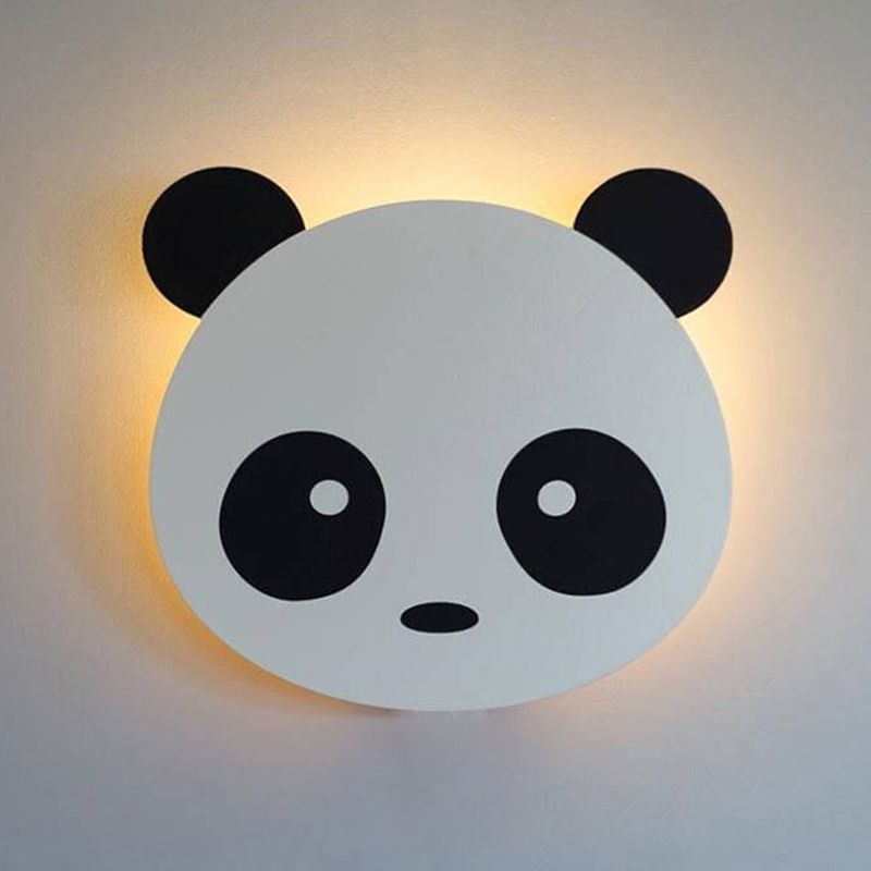 Nordic Style Iron Wall Light Panda Shape Wall Lamp for Children's Room