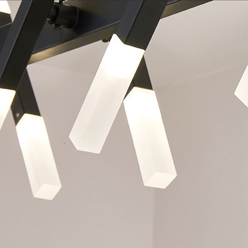 Acrylic Tube Island Pendant Modern 16/20 Lights Black/White/Gold Ceiling Pendant Light for Dining Room