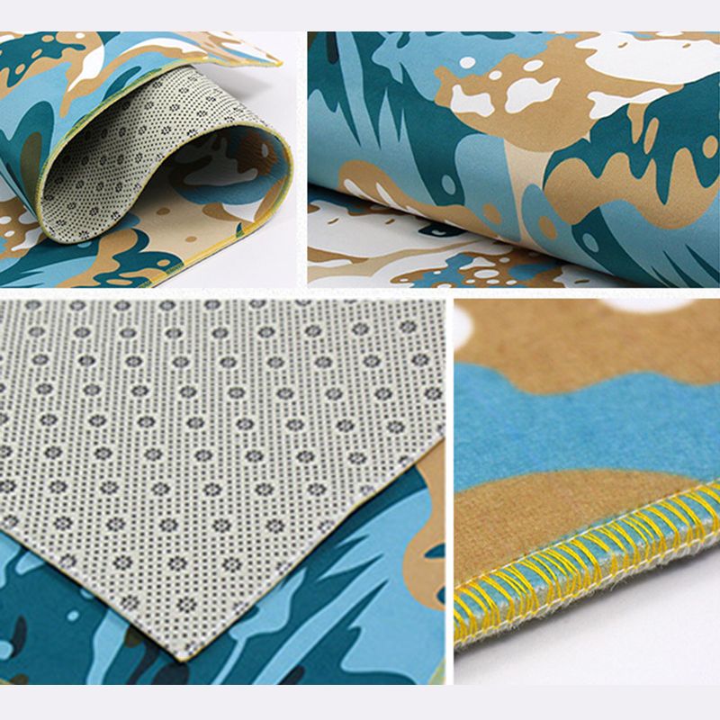 Brown Plants Indoor Carpet Polyester Simple Area Rug Non-Split Indoor Rug for Living Room