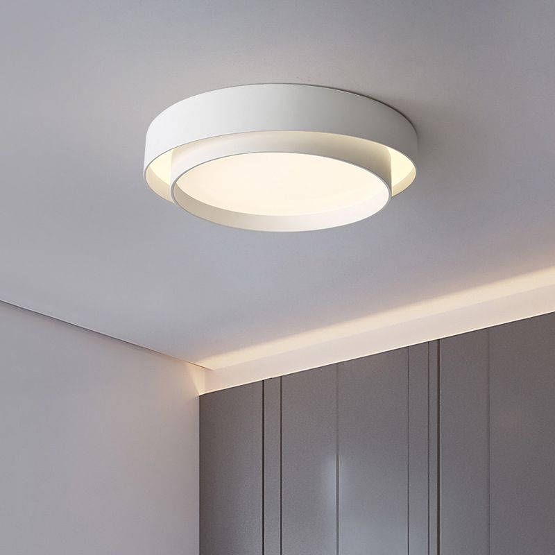 Luz de techo LED de hierro forjado en soporte empotrado circular acrílico de estilo conciso moderno para dormitorio