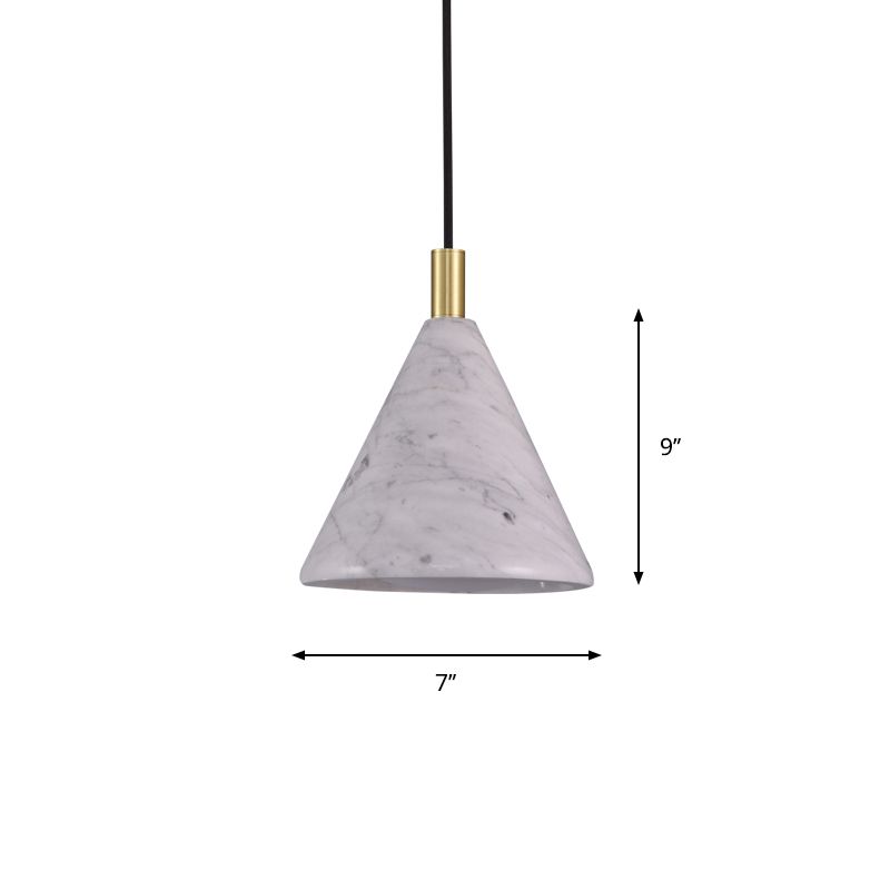 Cone Pendant Lighting Moderniste Ciment 1 Head White White LED Plafond Lampe Suspension pour le chevet