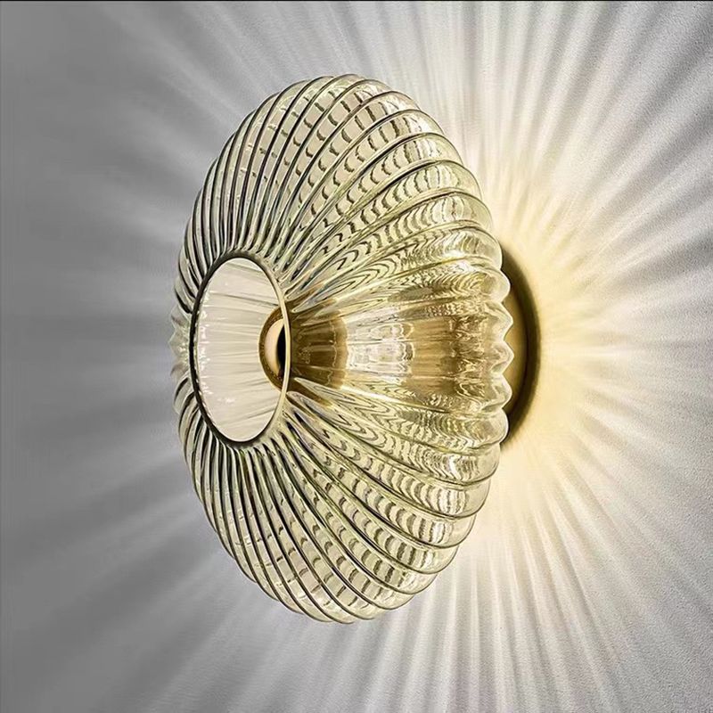 Circular Wall Lighting Contemporary Glass 1 Light Wall Sconce