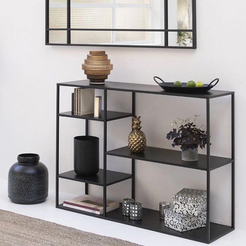 Minimalist Open Etagere Bookcase with Metal Rectangular Shelves Bookcase