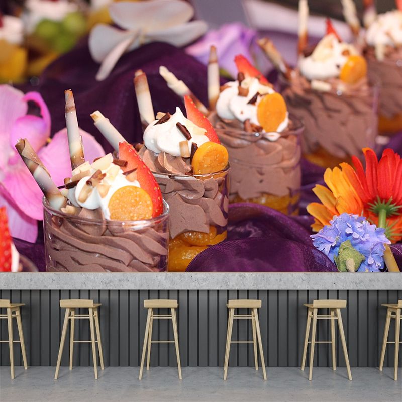 Customized Ice Cream Mural Wallpaper Wall Covering Mildew Resistant Commerce Shop
