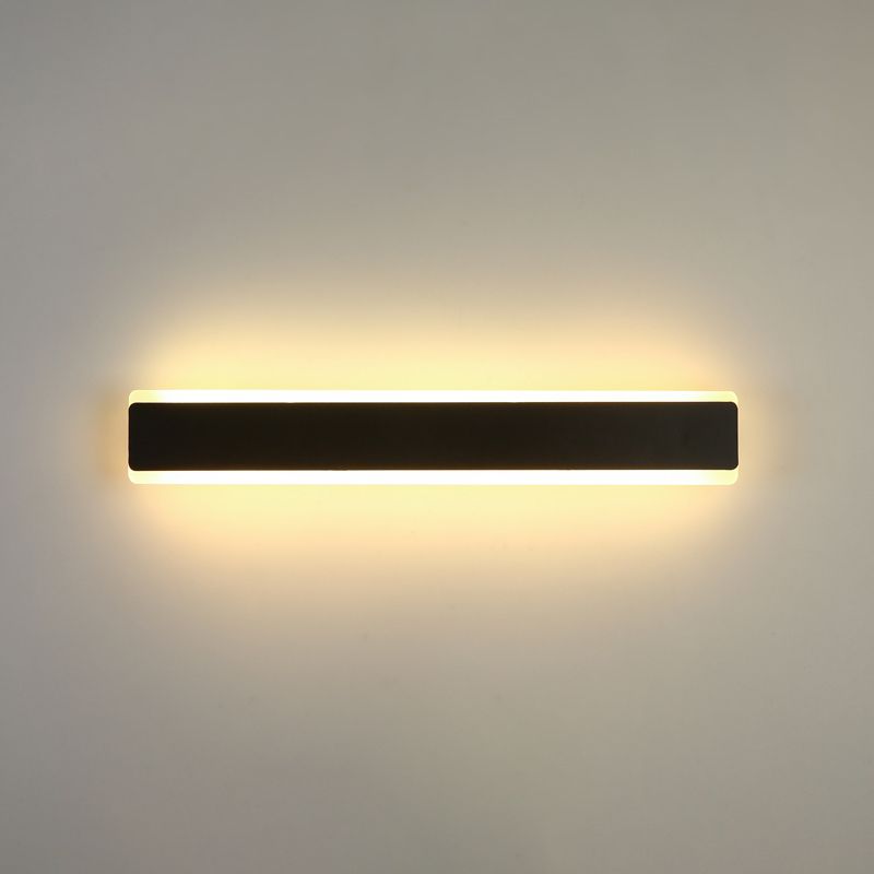 Linear Shade Metal Wall Sconce Modern Style Single Light Wall Mount Light