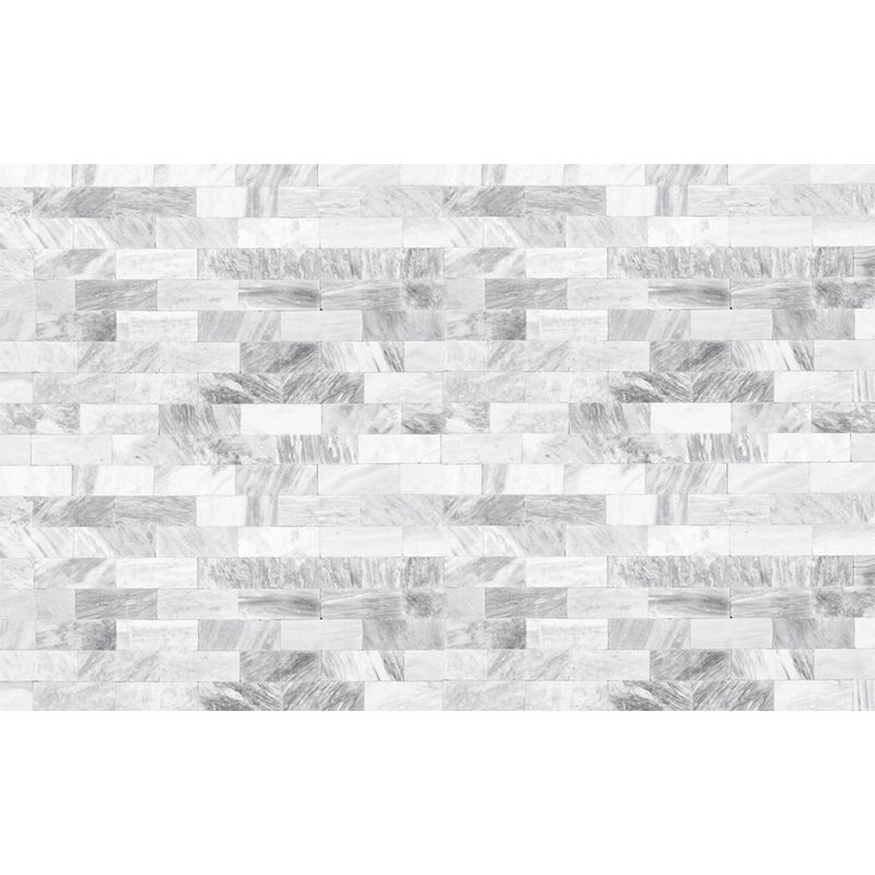 Mosaic Brick Wallpaper Murals Contemporary Smooth Surface Wall Art in Grey and White