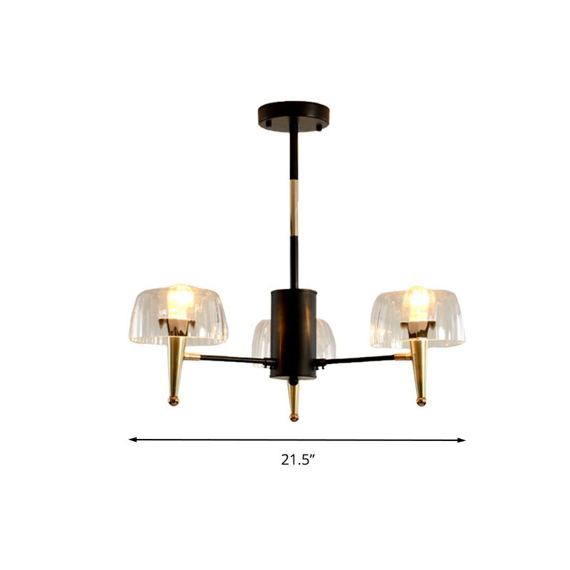 Sputnik Clear Glass Suspension Pendellicht Leicht Einfacher Stil 3/5/6 Lichter Wohnzimmer Kronleuchter Licht in Gold