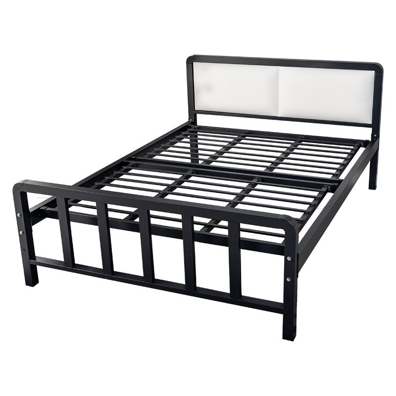 Metal Platform Bed 36.61" High Standard Bed with Upholstered Headboard
