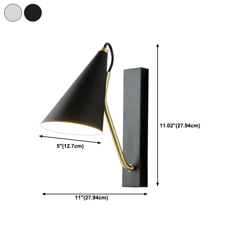 Single White/Black Modernism Wall Mounted Sconce Metal Wall Light for Foyer