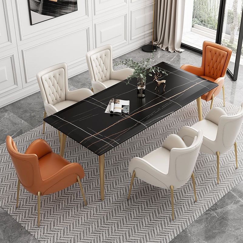 Nordic Style Metal Dining Chairs Upholstered Side Chairs for Restaurant Use