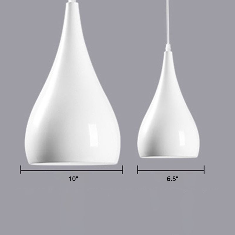 Tränendrop -geformte Decke Anhänger Makkaron Metall 1 Licht Speiseraum Leuchte Leuchte