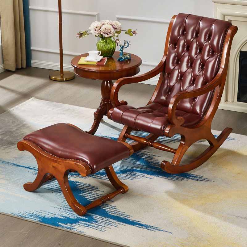 Traditional Solid Wood Round End Table Pedestal Sofa Side Accent Table in Brown