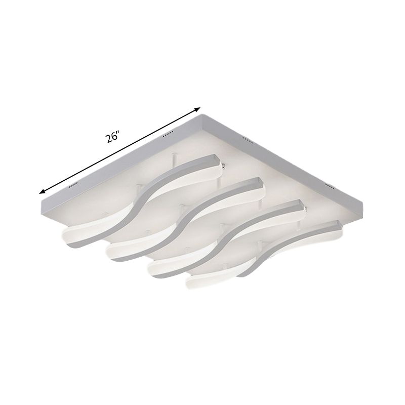Wavy Flushmount Verlichting Modernisme Acryl LED 21.5 "/26" Breed Woonkamer Plafond Flush Licht in Warm/Wit Licht