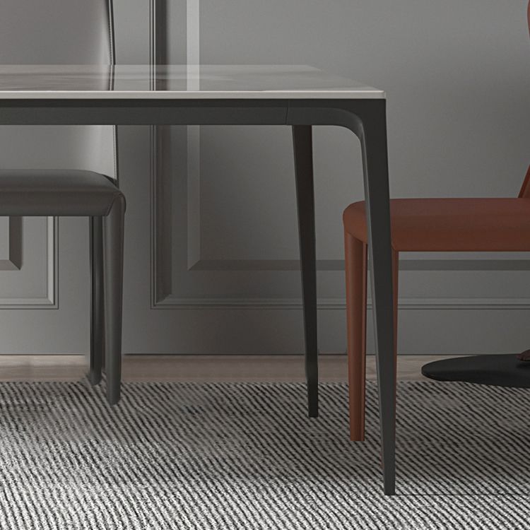 Table de salle à manger en pierre agglomérée à la maison de style industriel table de rectangle de base de 4 jambes