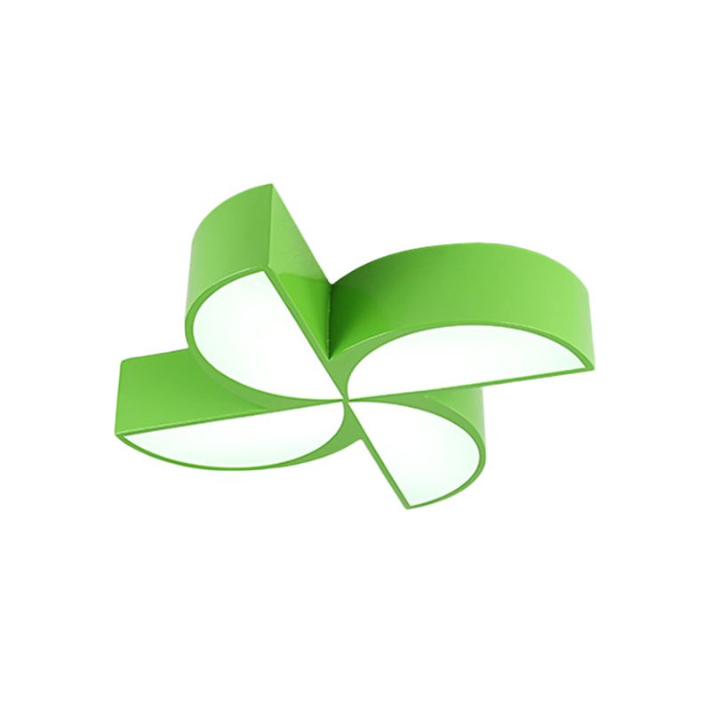 Windmill Baby Room Ceiling Mounted Lamp Acrylic LED Kids Flush Light Fixture in Red/Yellow/Blue