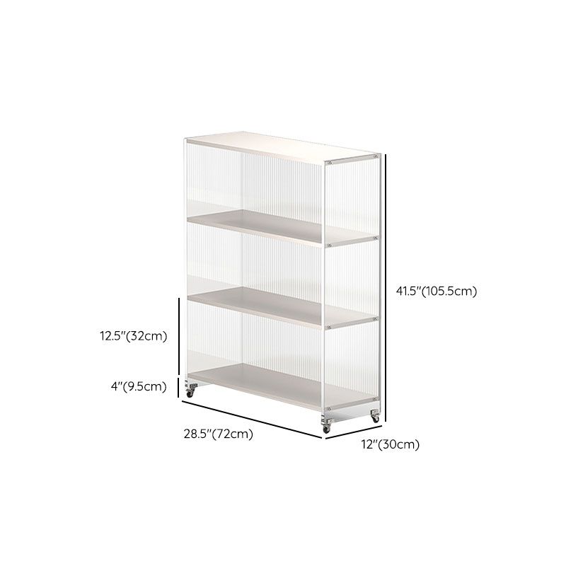 Closed Back Vertical Bookshelf Modern Style Acrylic Bookcase for Office