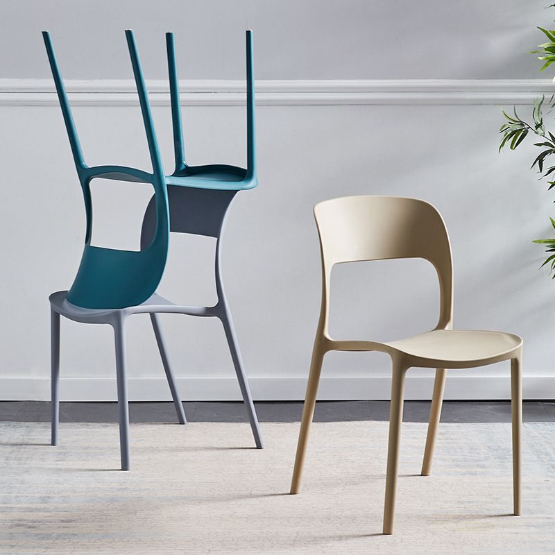 Plastic Contemporary Modern Dining Side Chair Open Back Chair