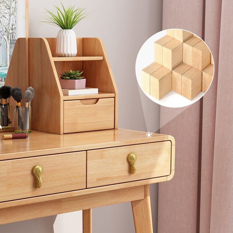 Solid Wood Make-up Vanity Scandinavian 3 Drawer Vanity Dressing Table