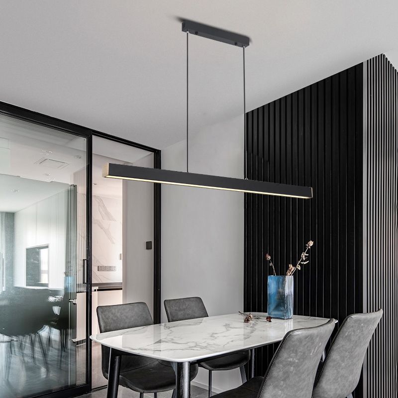 Contemporary Style Linear Shape Pendant Light Metal 1-Light Pendant Lighting