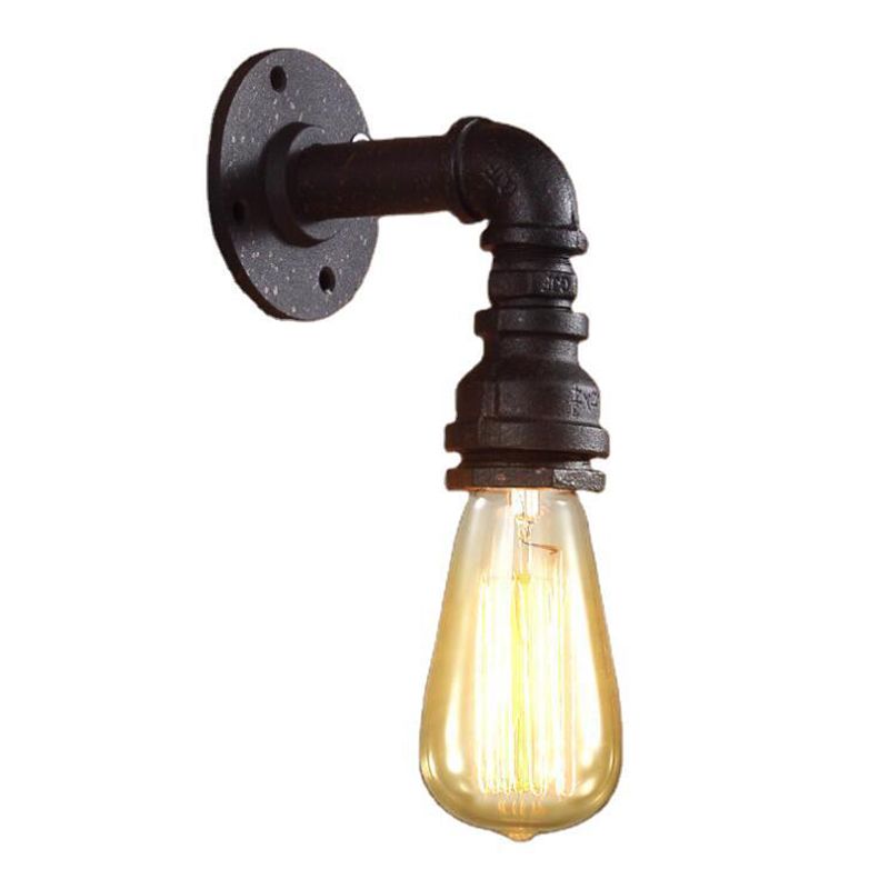 Pipa dell'acqua ombra illuminazione a parete metallica in stile industriale 1 lampada montata a parete
