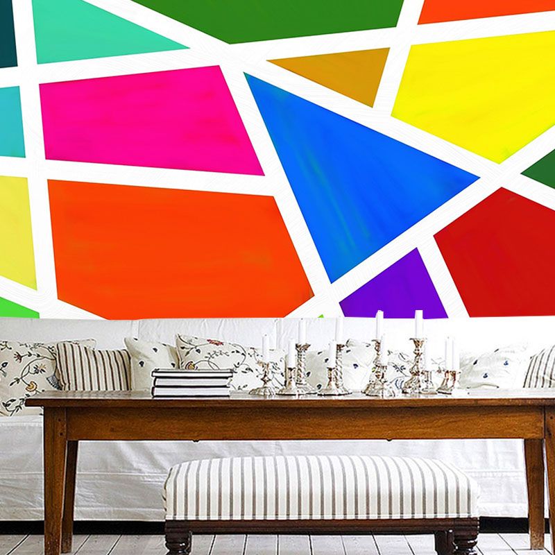 Illustration Stain Resistant Wall Mural Wallpaper Geometry Sitting Room Wall Mural