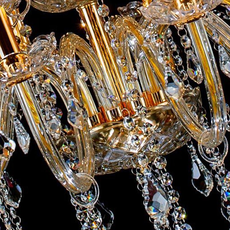 Nordic Style LED Chandelier Light 8 Lights Postmodern Style Crystal Pendant Light for Living Room