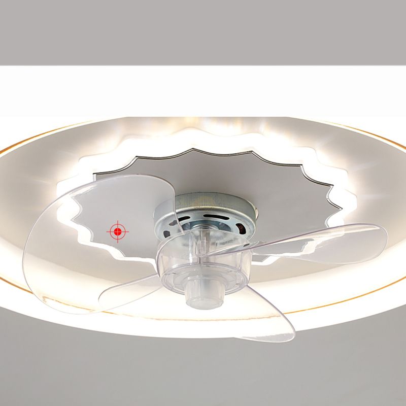 Kreisförmige Halbflush Mount Light Einfachheit Acryl Schlafzimmer LED Deckenventilator Licht